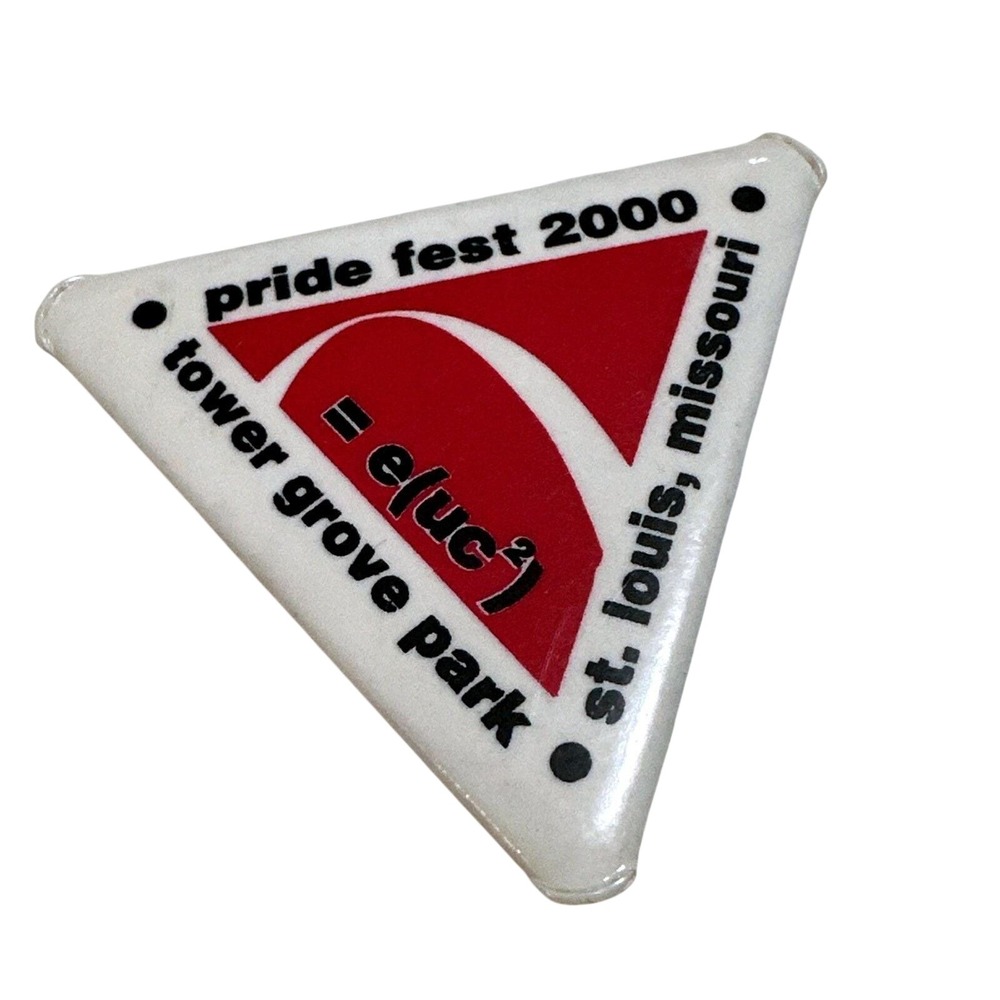 VTG Pride Fest 2000 St Louis Missouri Tower Grove Park Triangle Pin White Red